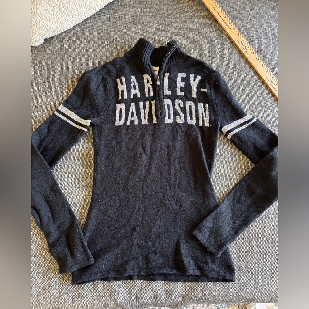 Harley davidson half zip sweater womens